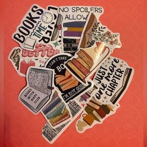 Colorful Book-Themed Sticker Set